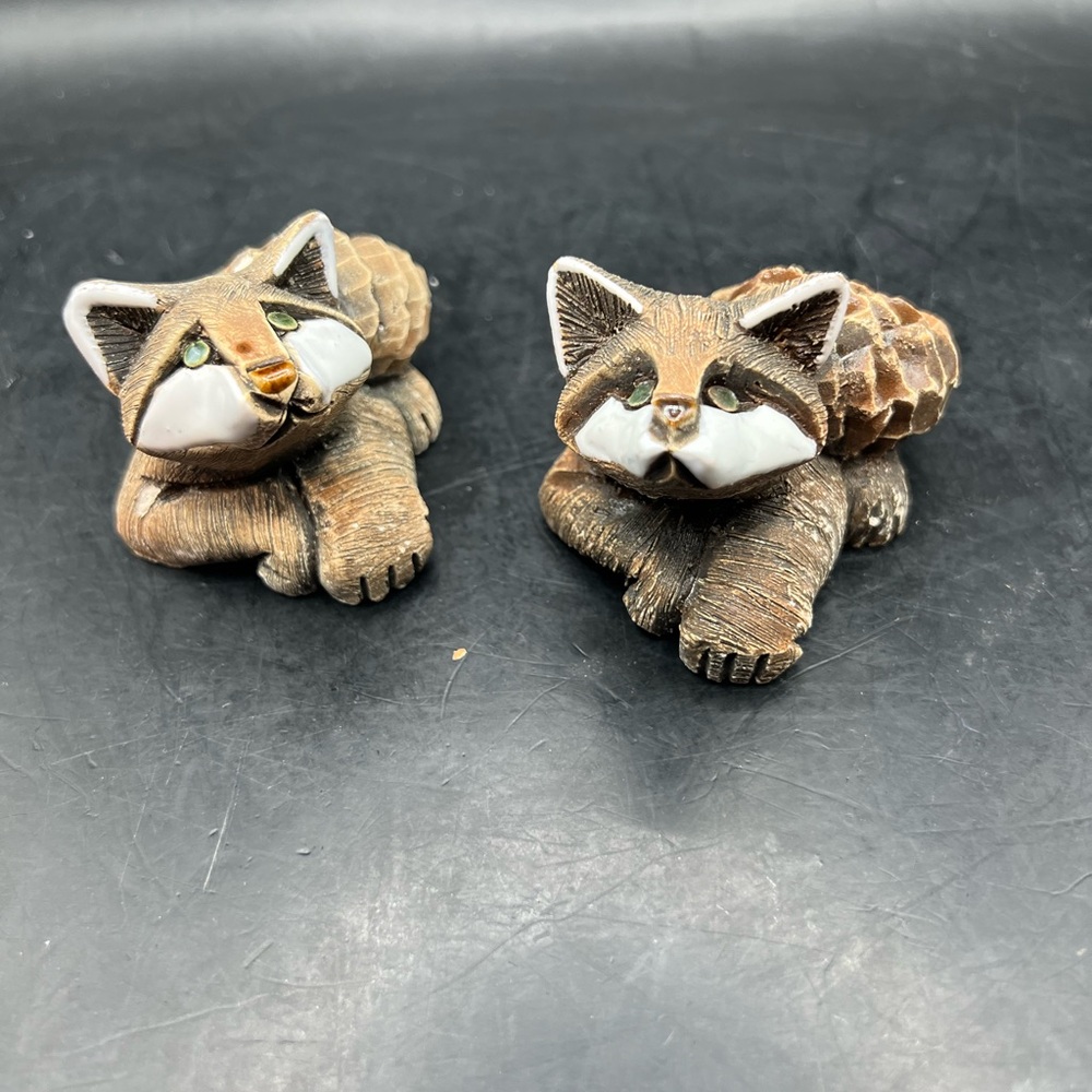 Charming Brown Raccoon Figurines